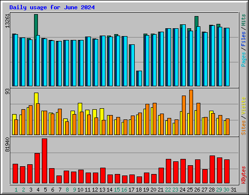 Daily usage for June 2024