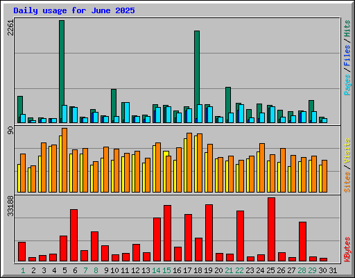 Daily usage for June 2025