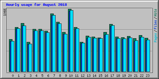 Hourly usage for August 2018