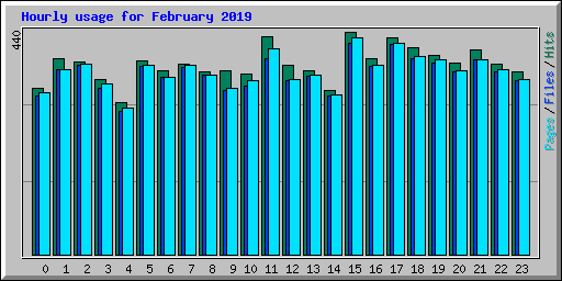 Hourly usage for February 2019