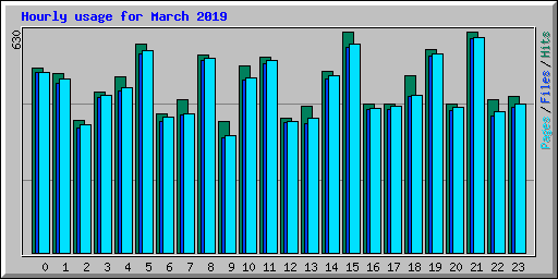 Hourly usage for March 2019