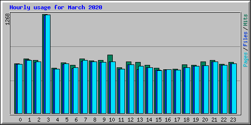 Hourly usage for March 2020