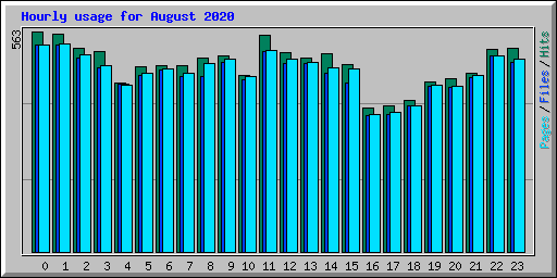 Hourly usage for August 2020