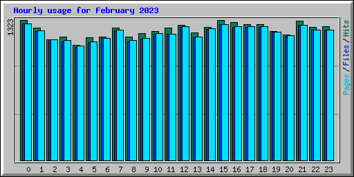 Hourly usage for February 2023